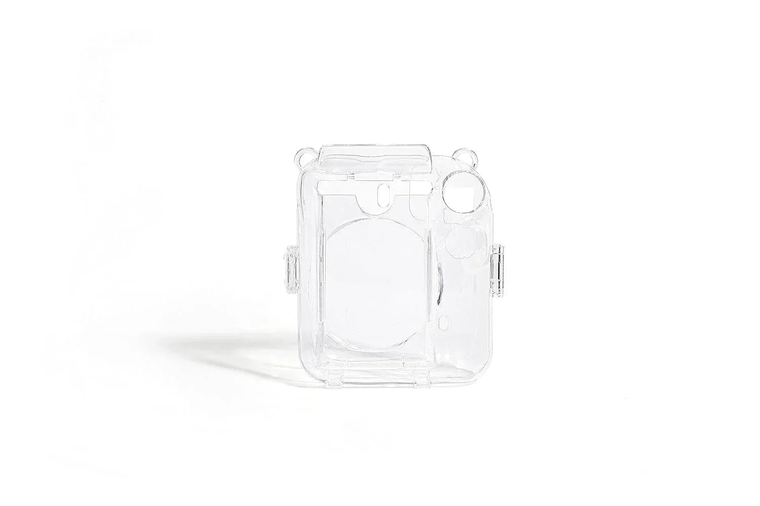 Camera Case for Fujifilm Instax Mini 12 (Crystel Clear ) + Adjustable Rainbow Strap and Photo Pocket in Back + Case Decorative Stickers - Mint Green - Jaiman Toys