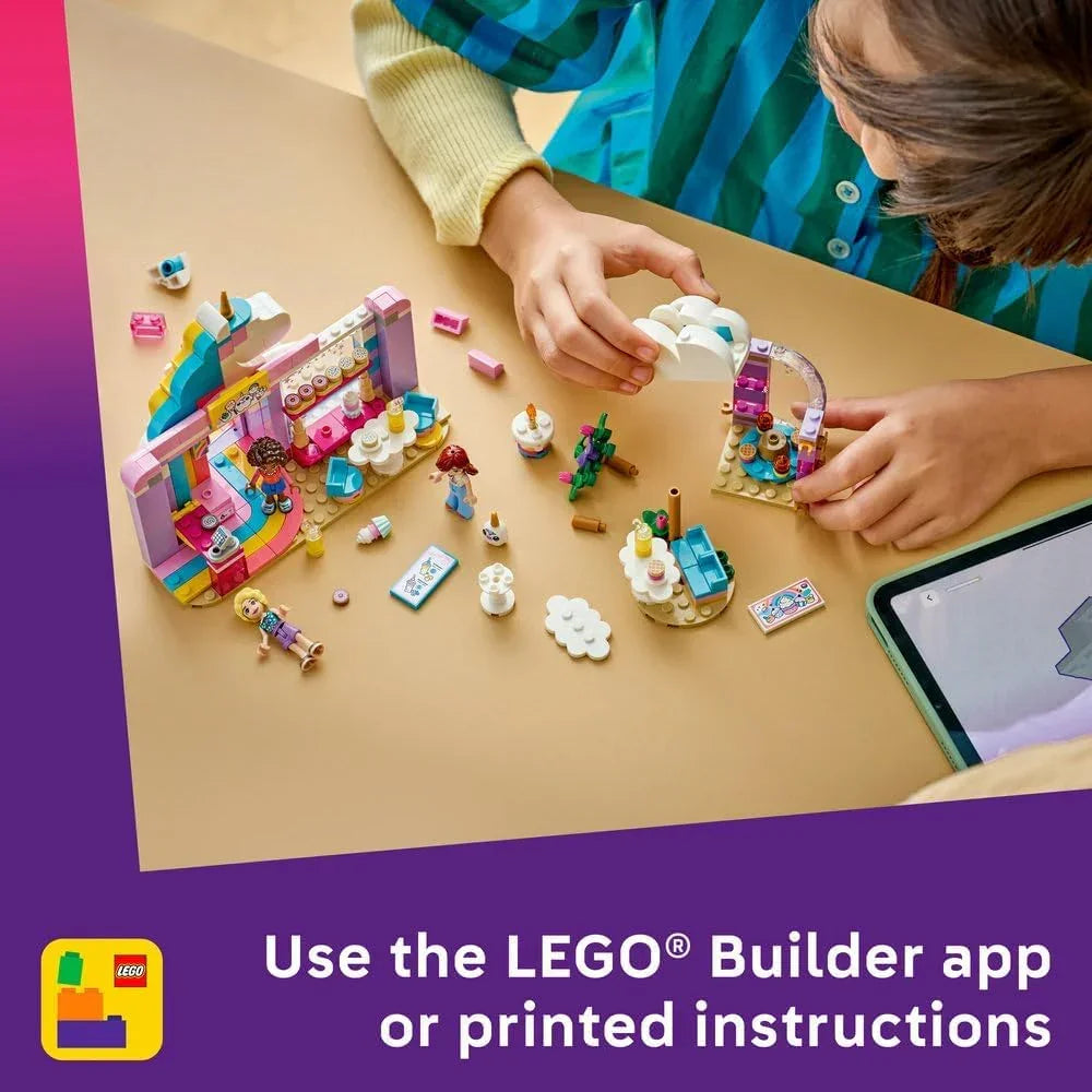 LEGO Friends 42684 Unicorn Dream Café - Toy Cake Shop w/ 3 Mini Dolls, Cash Register & Play Food Accessories incl. Cupcakes - Birthday Gift for 6+ Year Old Girls