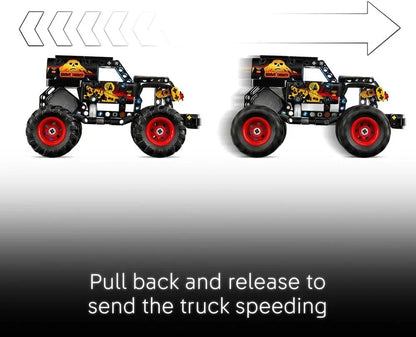 LEGO 42219 Technic Monster Jam Grave Digger Fire and Ice - Pull-Back Truck Toy - Race Car Model Kit w/Authentic Details - Birthday Gift for 7+ Year Old Boys, Girls & Fans