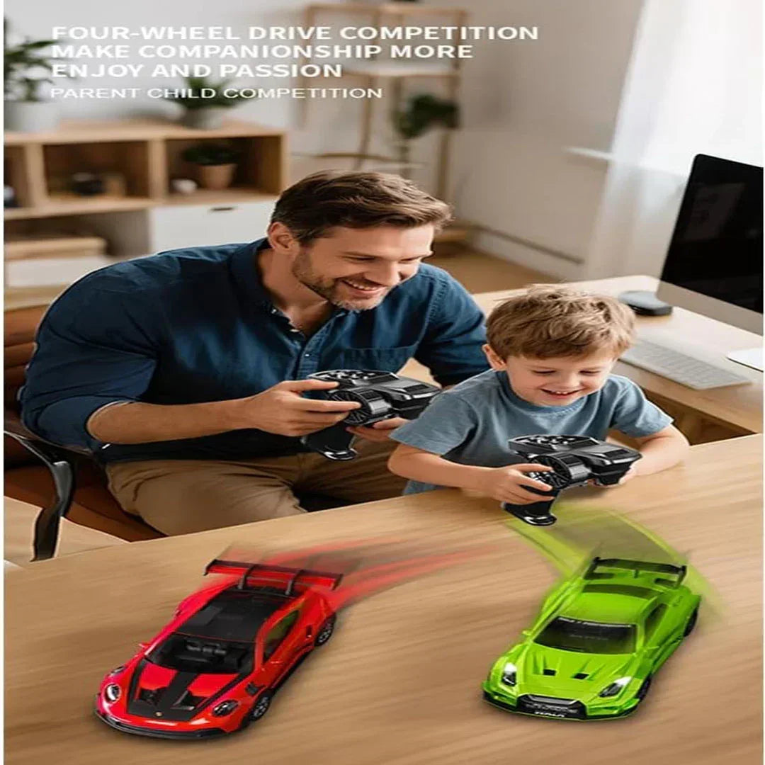 Hstar 1:43 RC Drift Car  2.4GHz 4WD Alloy 20 km/h High-Speed RC Racing Car with Gyro -(Green)