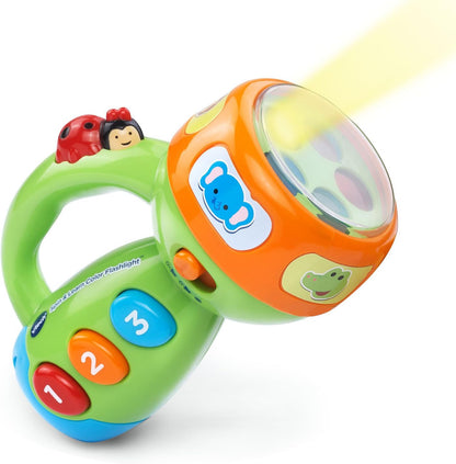 VTech Spin and Learn Color Flashlight, Lime Green | Interactive Educational Flashlight Toy with Colors, Numbers, Animals, Songs & Light-Up Learning for Toddlers