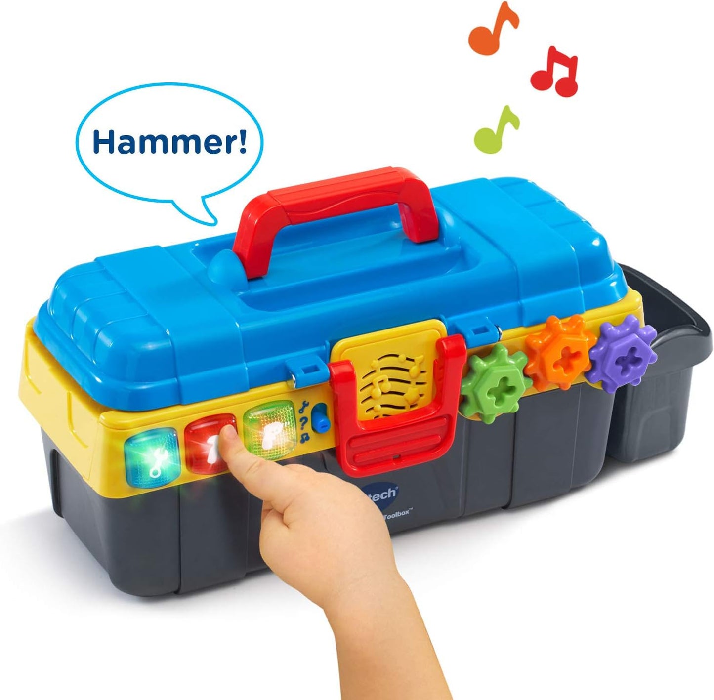 VTech Drill and Learn Toolbox | Interactive Pretend Play Tool Set with Electronic Drill, Lights, Sounds & Learning Activities for Toddlers
