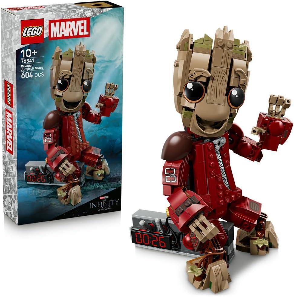 LEGO | Marvel 76341 Ravager Jumpsuit Groot Figure - Collectible Superhero Toy - Cute Desk or Bedroom Decor Idea - Birthday Gift for 10+ Year Old Boys & Fans
