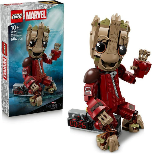 LEGO | Marvel 76341 Ravager Jumpsuit Groot Figure - Collectible Superhero Toy - Cute Desk or Bedroom Decor Idea - Birthday Gift for 10+ Year Old Boys & Fans