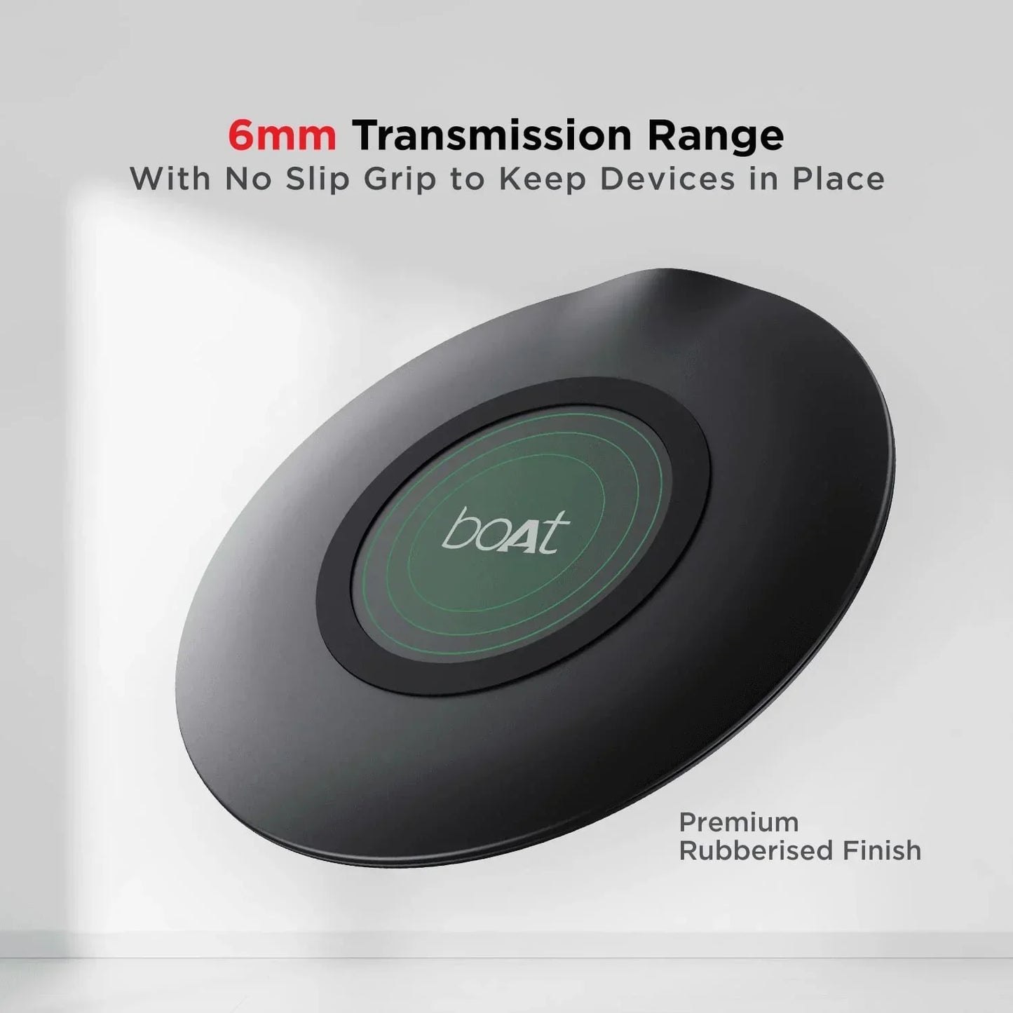 Boat Floatpad 350 Qi Certified Wireless Charger with 6Mm Transmission Range, Smart Ic Protection Against Damage & 1 USB Type C Output Cable for Cellular...