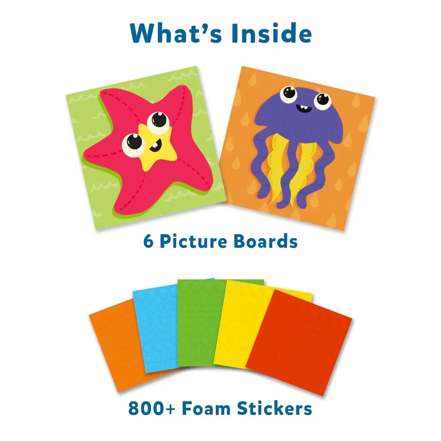Skillmatics Art Activity - Fun with Foam Underwater Animals, No Mess Sticker Art for Kids, Craft Kits, DIY Activity, Gifts for Boys & Girls Ages 3, 4, 5, 6, 7, Travel Toys, Multicolor - Jaiman Toys