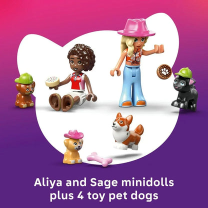 LEGO Friends 42677 Dog Treats Bakery - Toy Shop w/ 2 Mini Dolls, 4 Animal Figures, Pet Carrier and Play Food Accessories - Birthday Gift Idea for 6+ Year Old Girls