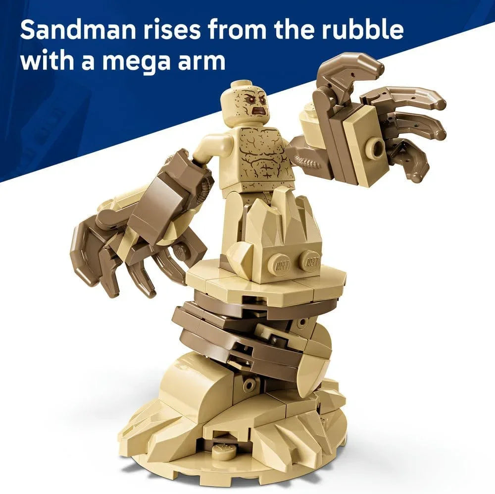 LEGO | Marvel 76334 Epic Battle: Spider-Man vs. Sandman - Superhero Toy w/ 3 Minifigures incl. Venom, and a Construction Site - Gift for 9+ Year Old Boys & Movie Fans