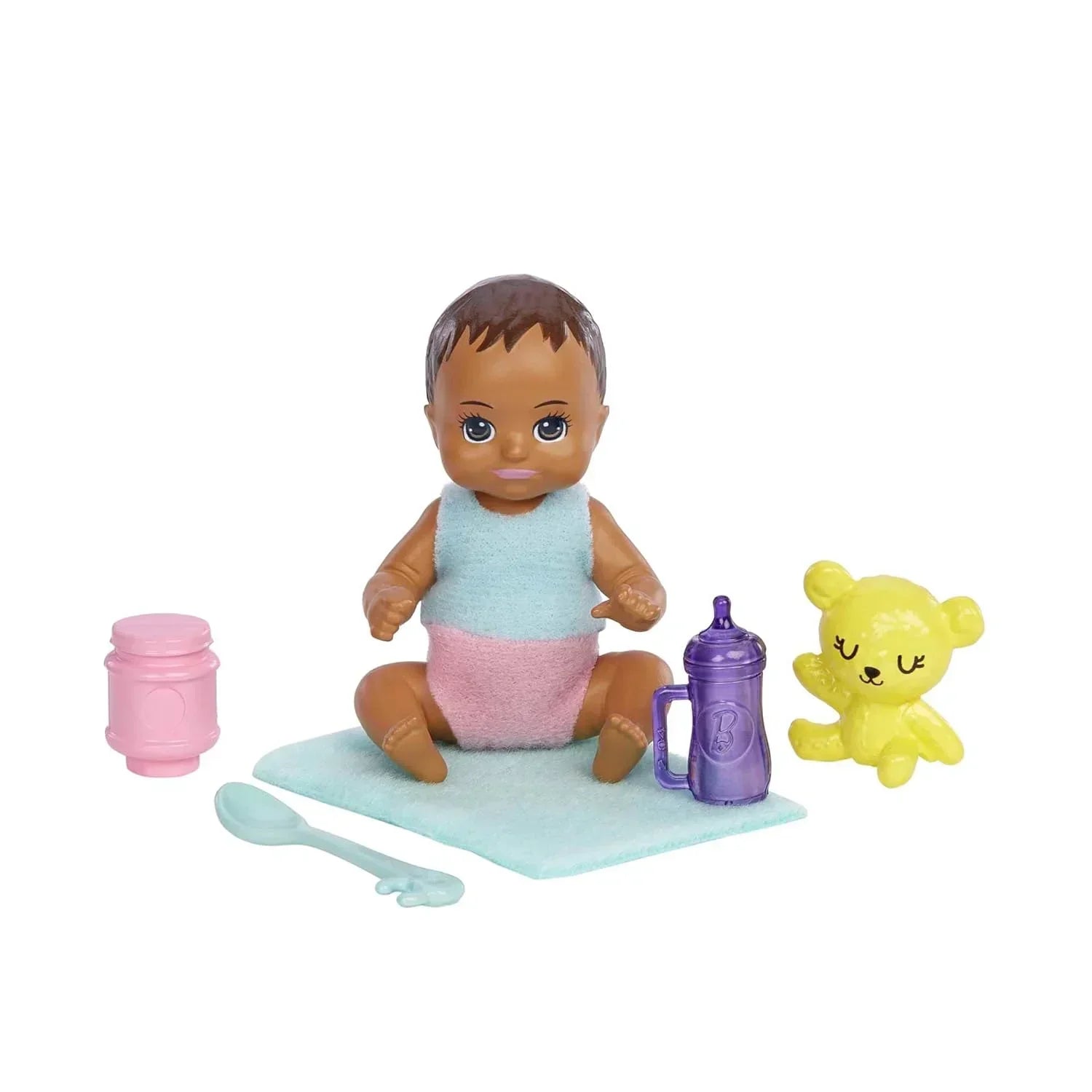 Barbie® Dolls and Accessories, Brunette Skipper™ Doll with Baby Figure and 5 Accessories, Babysitters Inc.™ Playset - Jaiman Toys