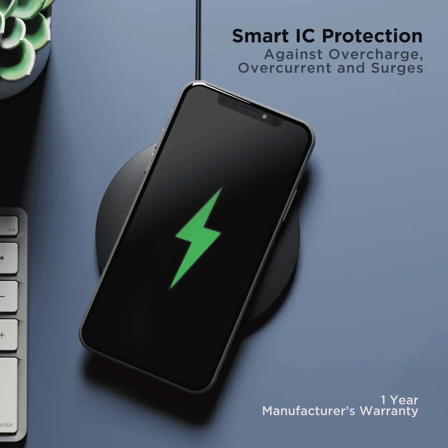 Boat Floatpad 350 Qi Certified Wireless Charger with 6Mm Transmission Range, Smart Ic Protection Against Damage & 1 USB Type C Output Cable for Cellular...