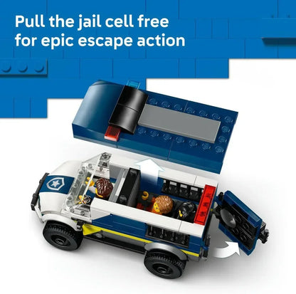 LEGO City - 60479 City Police Prisoner Transport Van Toy - Model Truck Kit w/Motorbike, 3 Minifigures & Removable Cell Door - Birthday Gift Idea for 6+ Year Old Boys