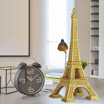 Piececool 3D Metal Puzzle Eiffel Tower (Large Gold Edition) Landmark Model – 96 Pieces – Level 3 Difficulty – Stainless Steel DIY Architecture Model Kit-Age14+