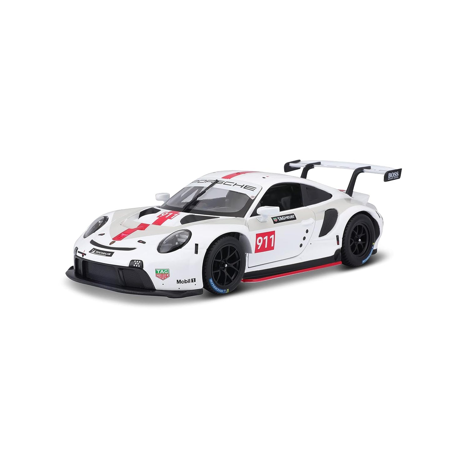 Bburago Porsche 911 RSR #911 1:24 Die-Cast Model Car | White Racing Edition | Premium Collectible
