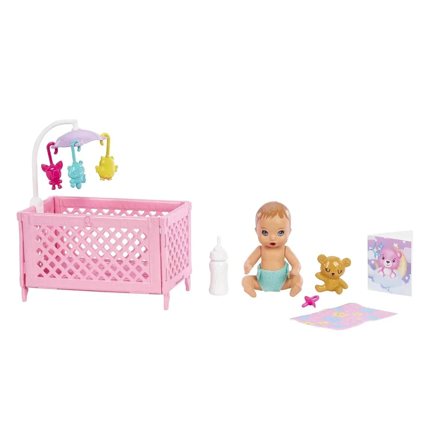 Barbie Doll and Accessories, Crib Playset with Skipper Doll, Baby Doll with Sleepy Eyes, Furniture and Themed Accessories, Babysitters Inc. - Jaiman Toys