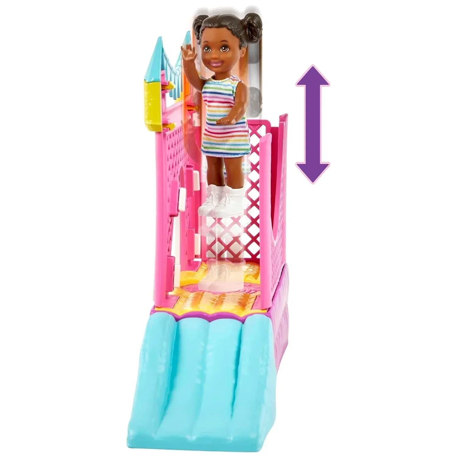 Barbie Skipper™ Babysitters Inc.™ Bounce House Playset with Skipper™ Babysitter Doll, Toddler Doll, Swing & Accessories, Toy for 3 Year Olds & Up - Jaiman Toys