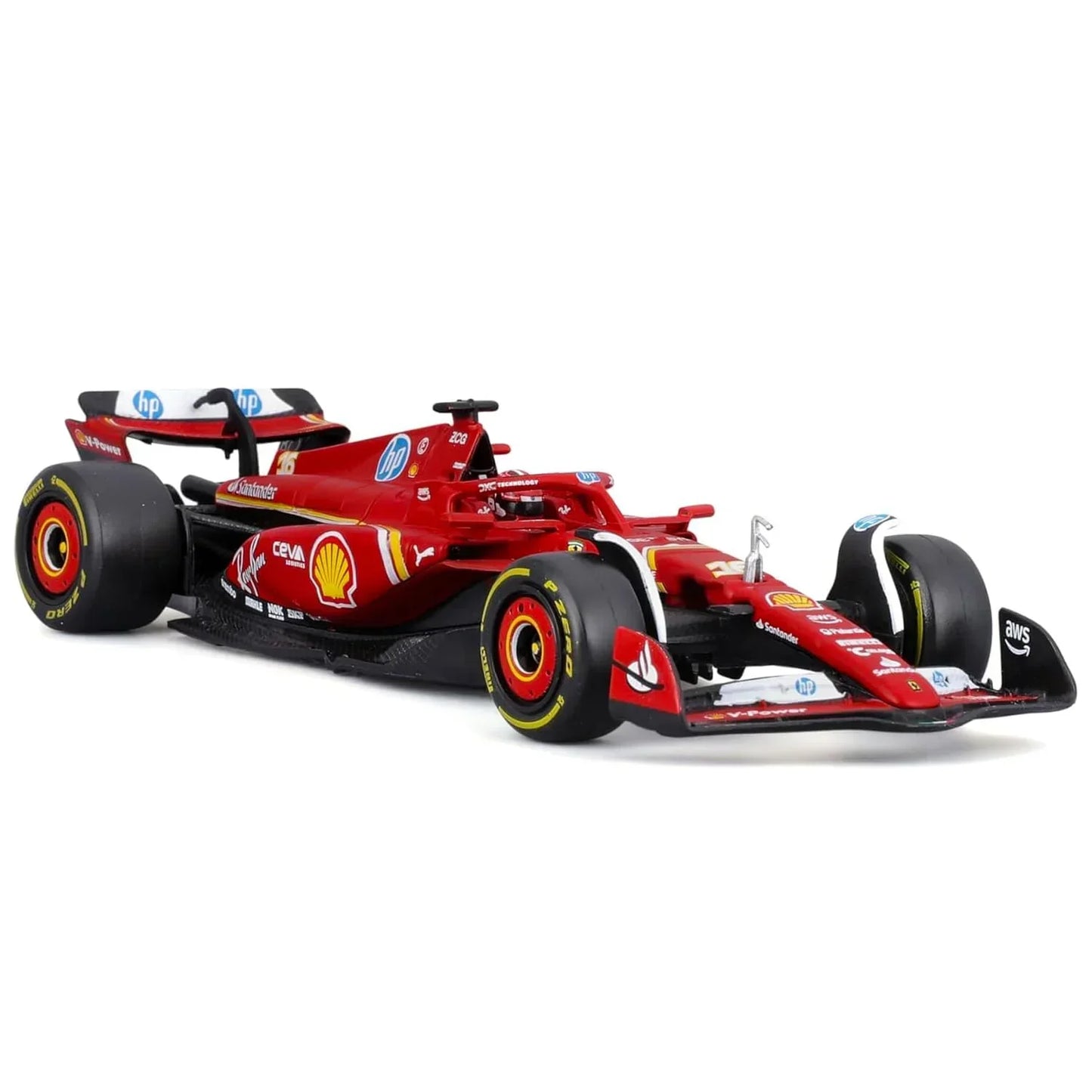 Bburago 1:24 Ferrari SF-24 #16 Charles Leclerc 2024 F1 Diecast Model Car – Official Licensed Formula 1 Replica