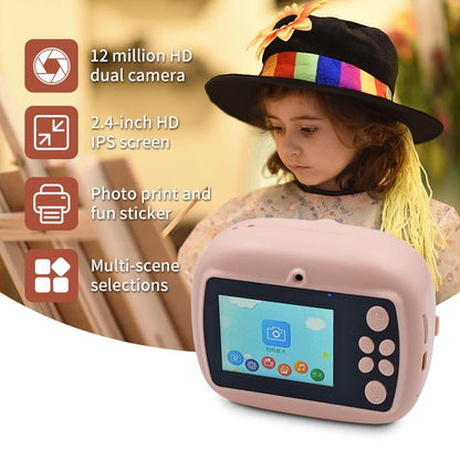 DIY Instant Print Camera for Kids – Thermal Ink-Free Printing Digital Camera with Paper Roll, Color Pens & USB Charging - 1 Pc
