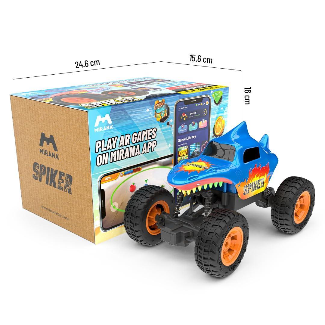 Mirana Spiker 2WD RC Car – High-Speed Offroad Crawler with App Control, Bluetooth Speakers & RGB Lights | USB Rechargeable Monster Truck for Kids 3+ (Blue) - Jaiman Toys