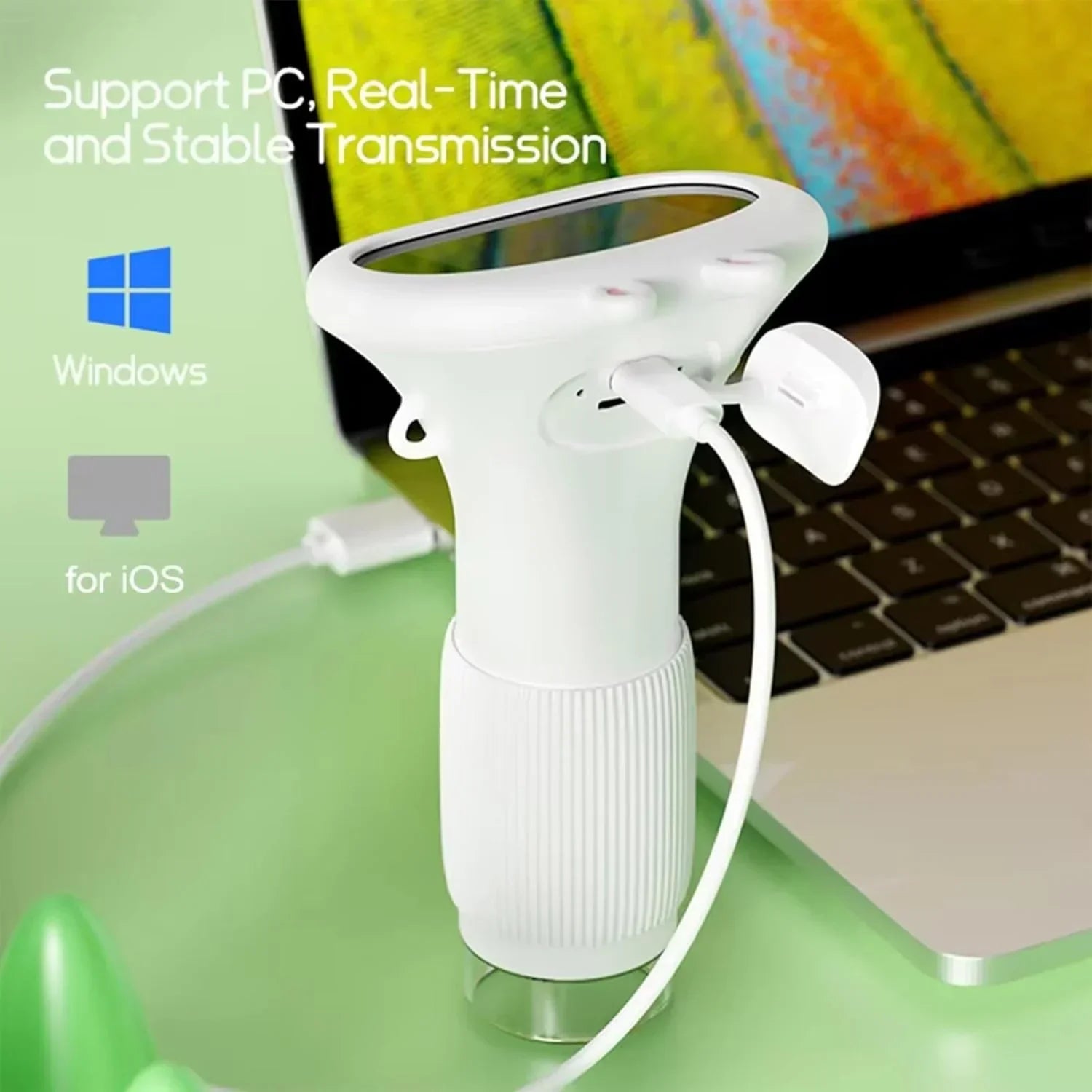 Kids Portable Microscope, 100 to 1000X Zoom Handheld Microscope Real Time HD Imaging with 2 Inch Screen (White) - Jaiman Toys
