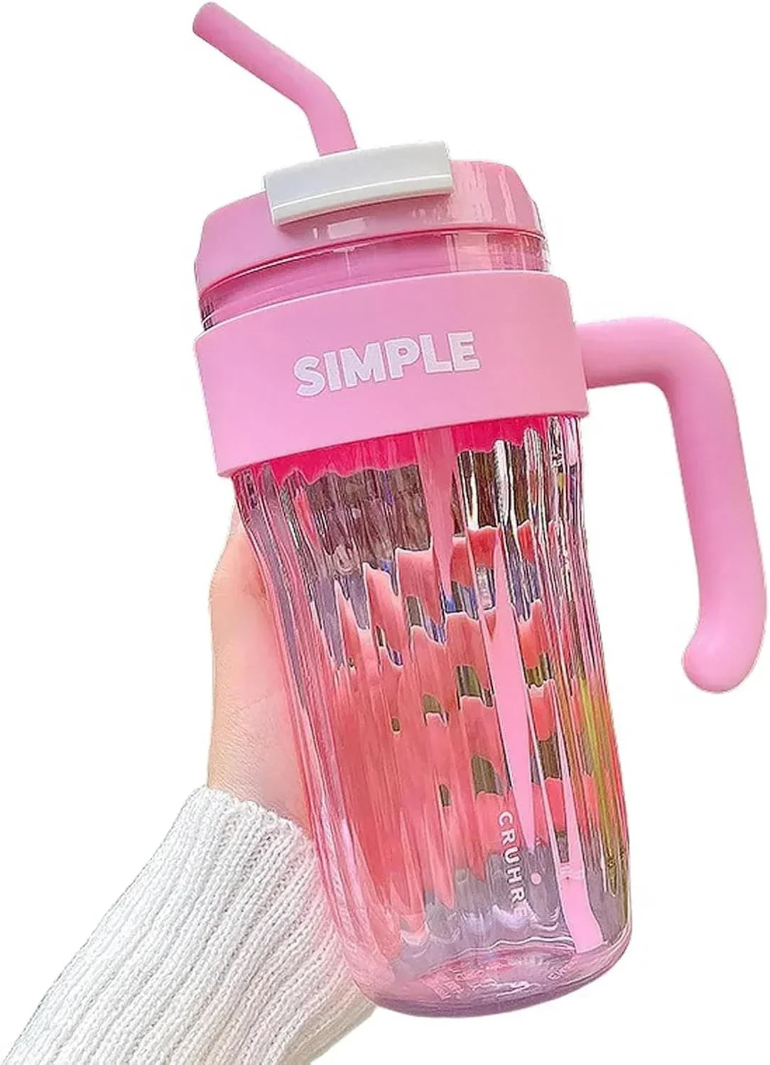 Simple Coffee Tumbler Leak-Resistant Lid & Handle with Straw (920 ml) - Jaiman Toys