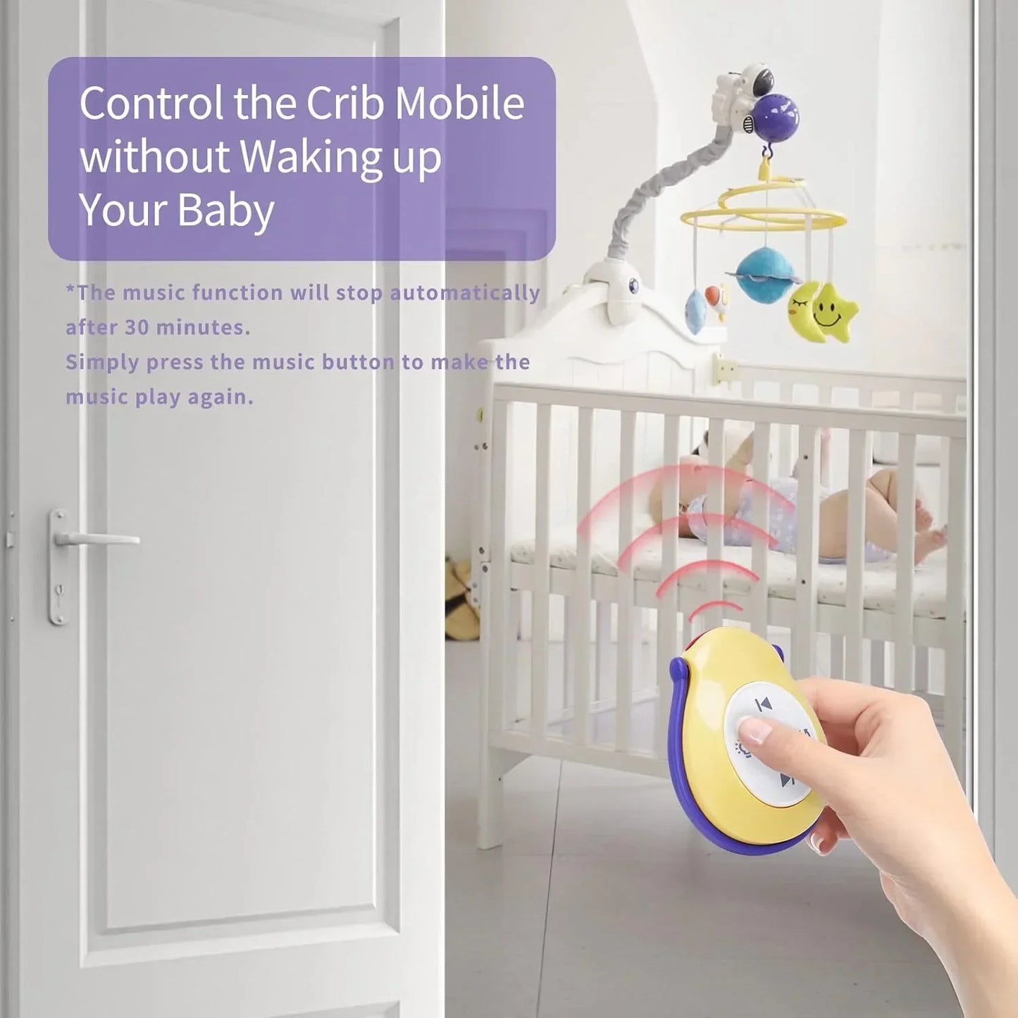 Space Travel Crib Mobile with Music and Lights, Baby Mobile for Crib - Jaiman Toys