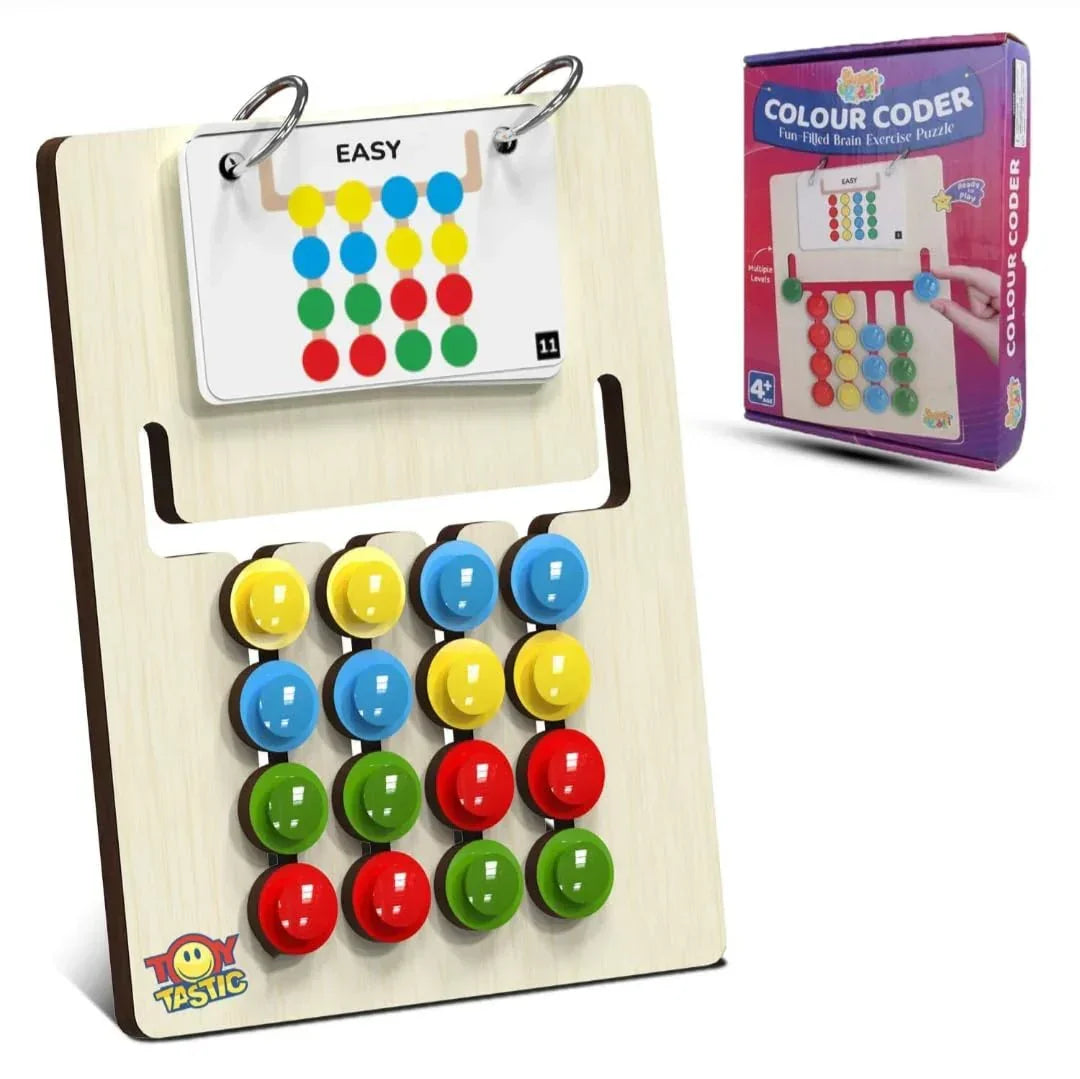 Wooden Montessori Slide Puzzle for Kids | Color Matching Logic Game | Educational Brain Teaser Toy for Ages 3–8