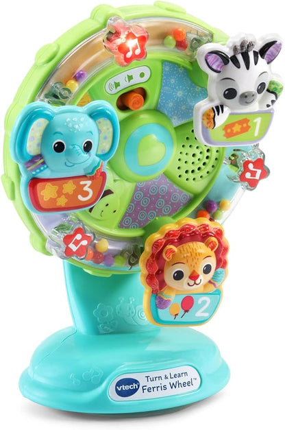 VTech Turn & Learn Ferris Wheel Interactive Learning Toy with Lights, Sounds, Music & Animal Friends | Educational Activity Toy for Babies