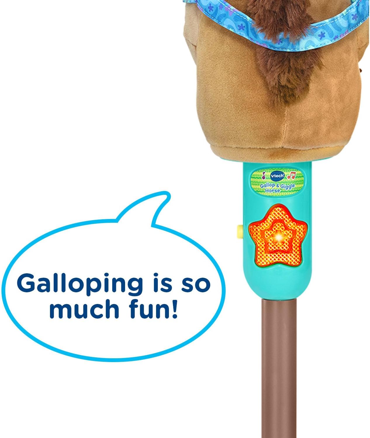 VTech Gallop & Giggle Horse Stick Pony with Motion Sensor | Interactive Musical Hobby Horse with Lights, Sounds & Learning Modes | Plush Riding Horse Toy for Kids