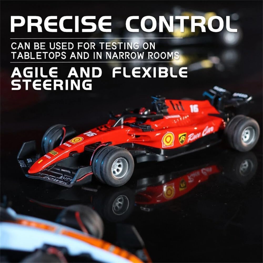 Trasped 1:64 Die-Cast Metal F1 Mini RC Racing Car with LED Lights – 2.4GHz Remote & App Control, USB Rechargeable Alloy Racing Car for Kids & Collectors (2 Variants)