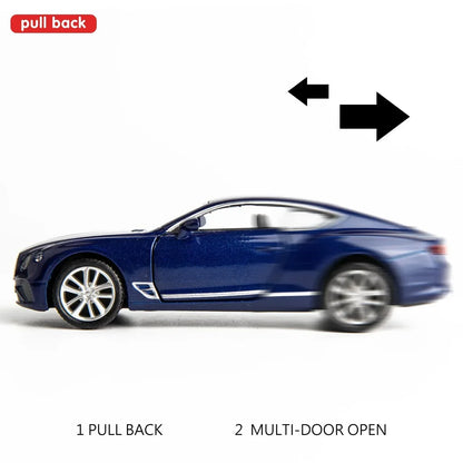 RMZ City 1:36 Bentley Continental GT Diecast Model Car – Opening Doors, Metal Body Luxury Coupe (Red & Blue Variants)
