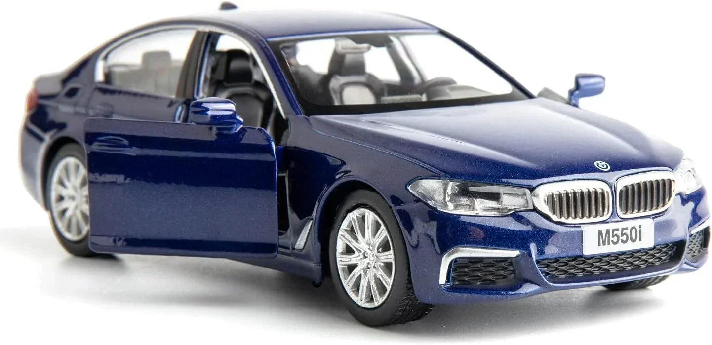 RMZ City BMW M550i 1:36 Die-Cast Alloy Car | Pull Back & Go | Openable Doors | 2 Color Variants