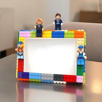 Building Blocks Photo Frame 5" X 7" Inches with figures and blocks best for gifting and more - Jaiman Toys