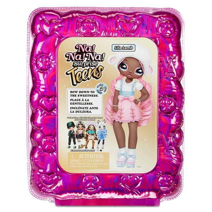 Na! Na! Na! Surprise Teens Fashion Doll-Collectable-27.94cm Soft Fabric Doll, Sheep Inspired with Pink Hair-Lila Lamb, 28 CM - Jaiman Toys