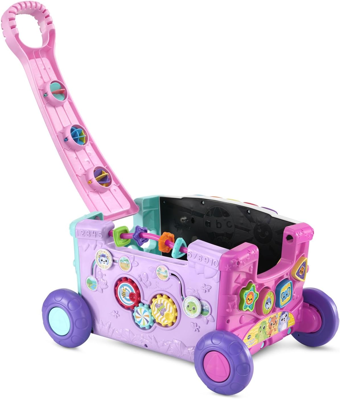 VTech Sort & Discover Activity Wagon Pink | Interactive Pull-Along Learning Walker & Shape Sorting Toy for Toddlers