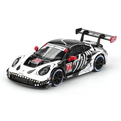 MINI GT 1:64 Porsche 911 GT3 R #77 AO Racing "Skeleton Rexy" 2025 IMSA Petit Le Mans & Subaru Impreza WRC99 #23 2000 Acropolis Rally Die-Cast Model Car Set