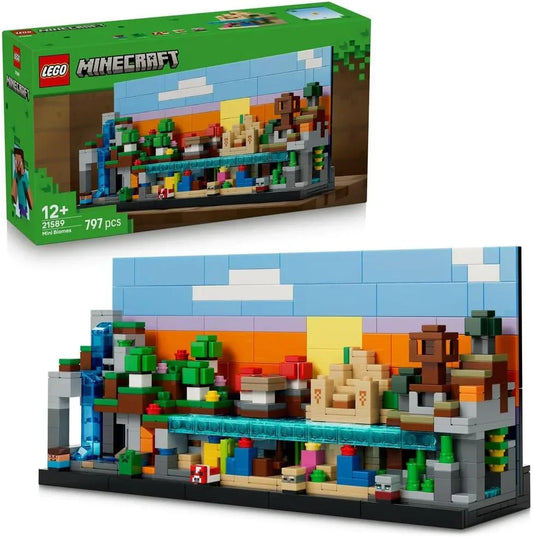 LEGO Minecraft 21589 Mini Biomes Toy - DIY Miniature Room Decor Kit - 3D Puzzle w/ 5 Microfigures - Gaming Gift for 12+ Year Old Boys, Girls & Teens