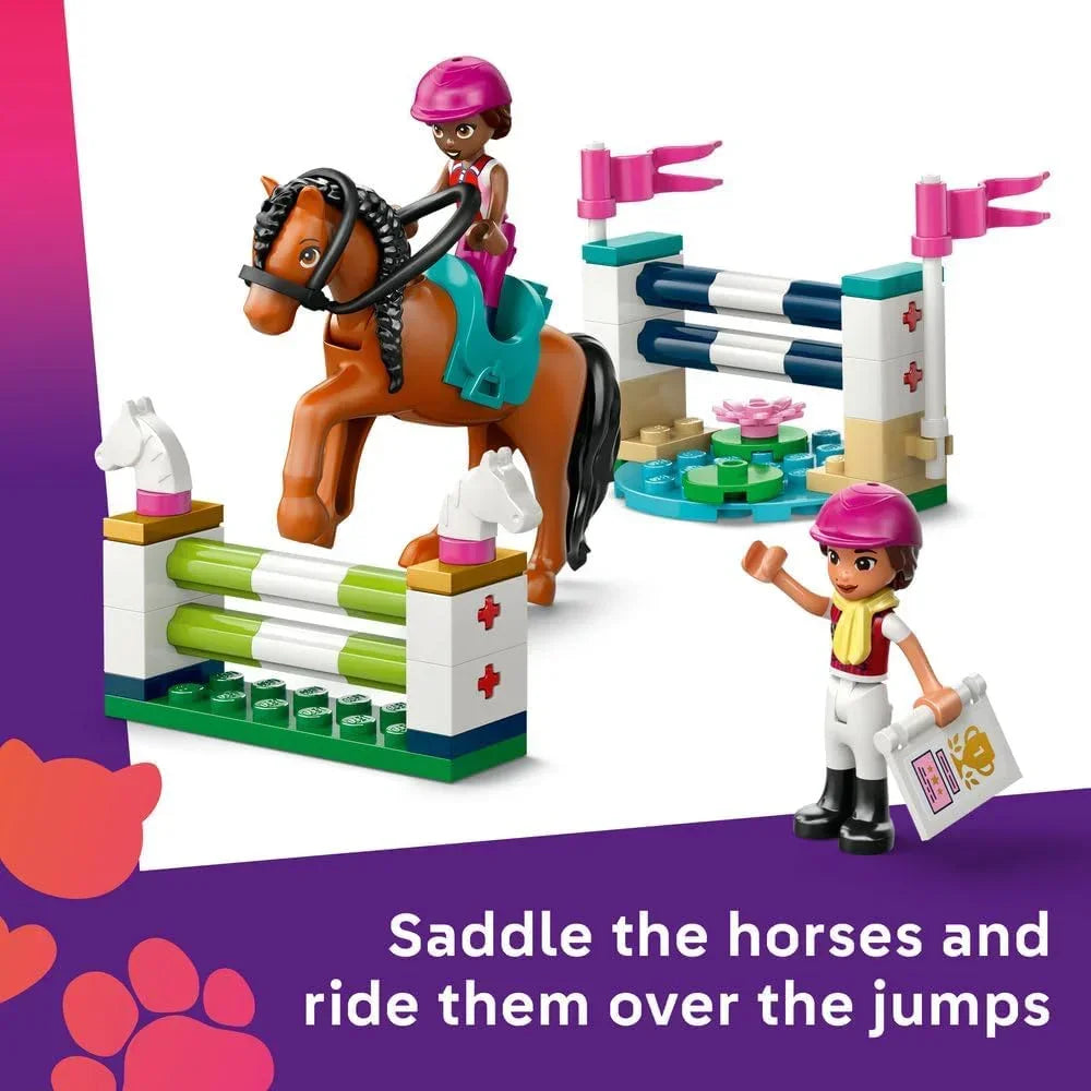 LEGO Friends 42688 Horse Stable and Riding Academy - Educational Toy Animal Playset w/ 3 Mini Dolls, 2 Horse Figures, a Puppy & Grooming Accessories - Birthday Gift for 7+ Year Old Girls