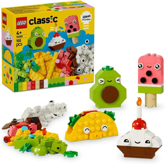 LEGO Classic 11039 Creative Food Friends Playset, Creative Role-Play Toy for Boys and Girls, Assorted Bricks to Build a Cupcake, Ice Cream, Avocado & Taco, Building Set for Kids Aged 4 and Over