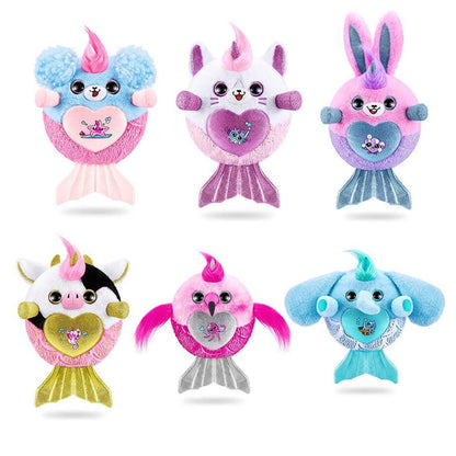 Rainbow'Corns Surprise! Collectible Over 35 Surprises - Mermaid Surprises, Cuddle Plush Stuffed Animal, Stickers; (Rainbo'Corns Mermaid 'Corn Surprises - B.Pink) - Jaiman Toys