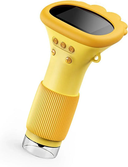 Kids Portable Microscope, 100 to 1000X Zoom Handheld Microscope Real Time HD Imaging with 2 Inch Screen (Orange) - Jaiman Toys