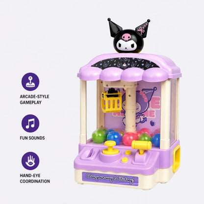 Kuromi Claw Machine - Mini Arcade Grabber Toy with Music & Lights, Coin-Operated Grab Game with Joystick Control, Interactive Toy Gift for Kids, Ages 3+ Years
