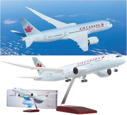 Canada Airlines Boeing 787-B Aircraft LED Light - Airplane 1/130 Plane Model Replica Toy Decor - 46 cm - Jaiman Toys