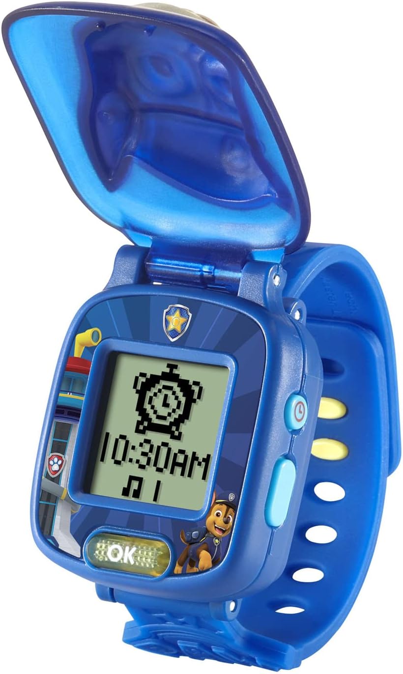 VTech PAW Patrol Learning Pup Watch – Chase | Interactive Educational Watch with 4 Learning Games, Clock, Alarm, Timer & Cuckoo Clock for Kids Age 3-6 Years