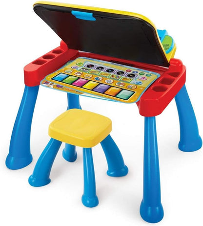 VTech Touch & Learn Activity Desk Deluxe Interactive Educational Learning Table with Stool | Preschool Learning Center for Toddlers