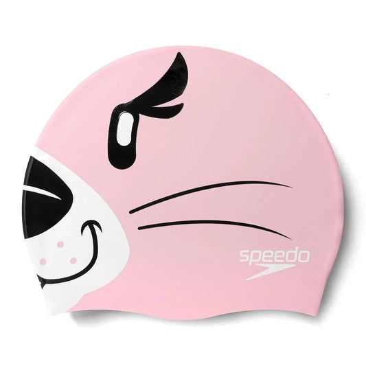 Speedo Unisex Kids Seal Print Swim Cap for Tots - Boys and Girls - Pink & Black - Jaiman Toys