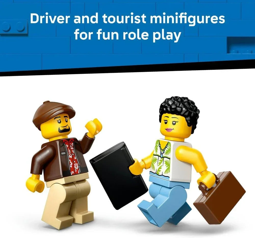 LEGO City 60487 Yellow Taxi Cab Toy - EV Car Model Kit w/ 2 Minifigures & Removable Roof - Fine Motor Skills Set - Small Birthday Gift Idea for 5+ Year Old Boys