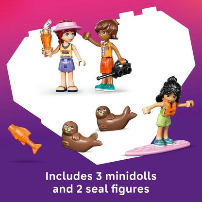 LEGO Friends 42699 Beach House with Seals - Miniature Toy Set w/ 3 Mini Dolls, 2 Sea Animal Figures and Accessories incl. Surfboard & Kayak - Birthday Gift for 7+ Year Old Girls