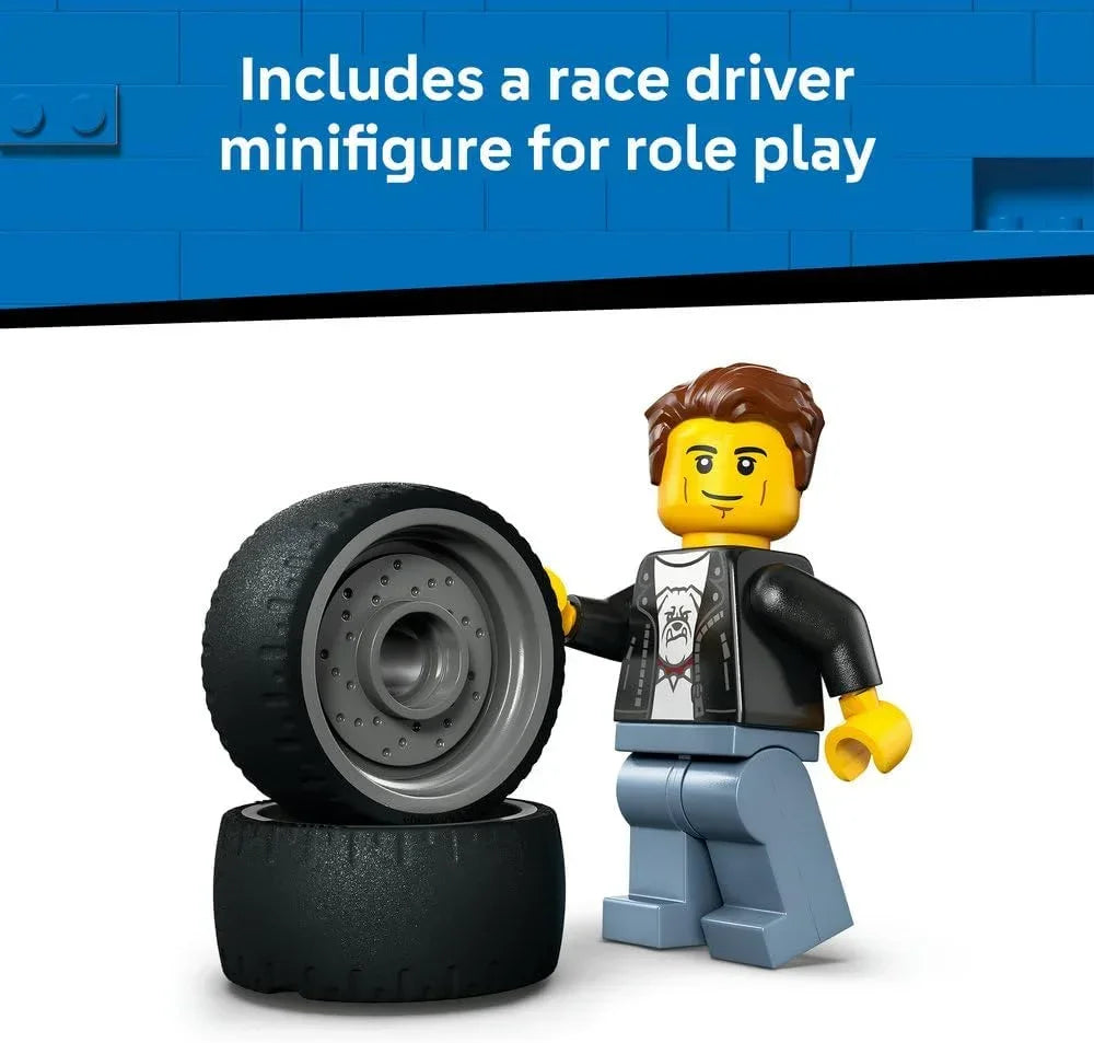 LEGO City 60485 Hot Rod - Race Car Toy w/a Driver Minifigure & Folding Roof - Fine Motor Skills Building Set - Small Birthday Gift Idea for 5+ Year Old Boys