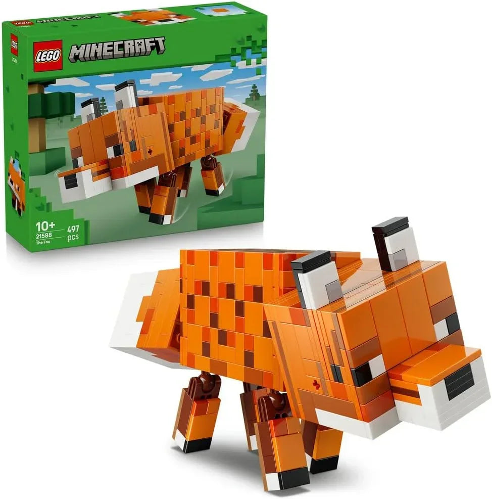 LEGO Minecraft 21588 The Fox Toy - 3D Puzzle Animal Figure with Accessories - DIY Gaming Room or Bedroom Decor - Birthday Gift Idea for 10+ Year Old Boys, Girls & Fans