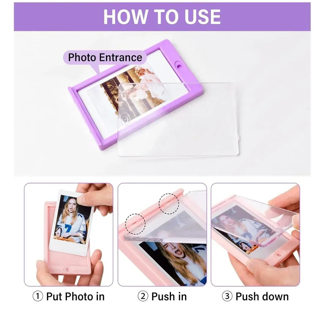 Fujifilm Instant Camera Accessories - Acrylic Photo Fram 8x8 With Instax Mini Display, Magnetic Back &amp; Stand, Frameless Photo Holder for Desk, Wall Mount or Kitchen Fits - Jaiman Toys